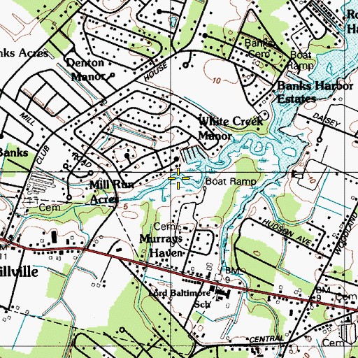 Topographic Map of Derrickson Ditch, DE