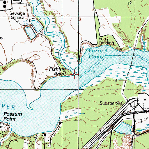 Topographic Map of Fishing Point, DE
