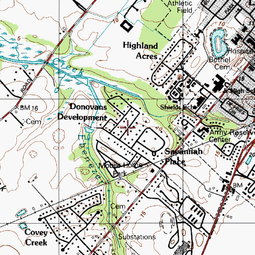 Topographic Map of Highland Acres, DE