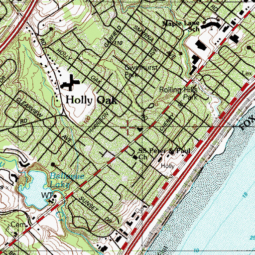 Topographic Map of Silverside Heights, DE