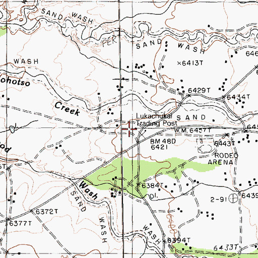 Topographic Map of Lukachukai Trading Post, AZ