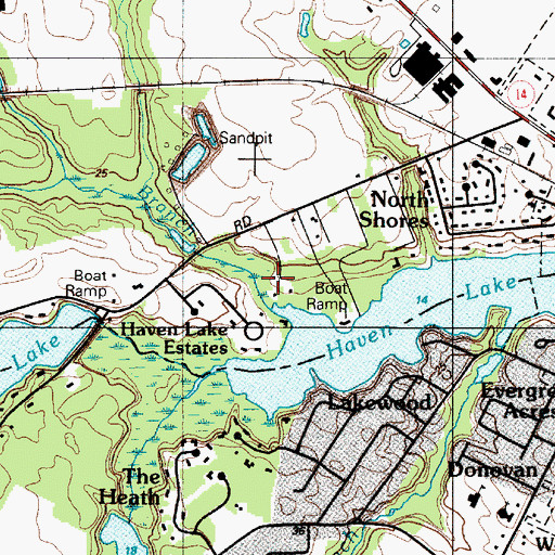 Topographic Map of Lednum Branch, DE