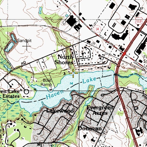 Topographic Map of Copper Branch, DE