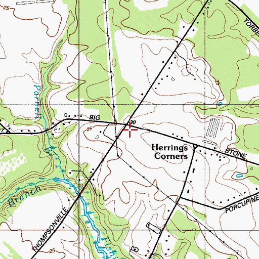Topographic Map of Herrings Corners, DE