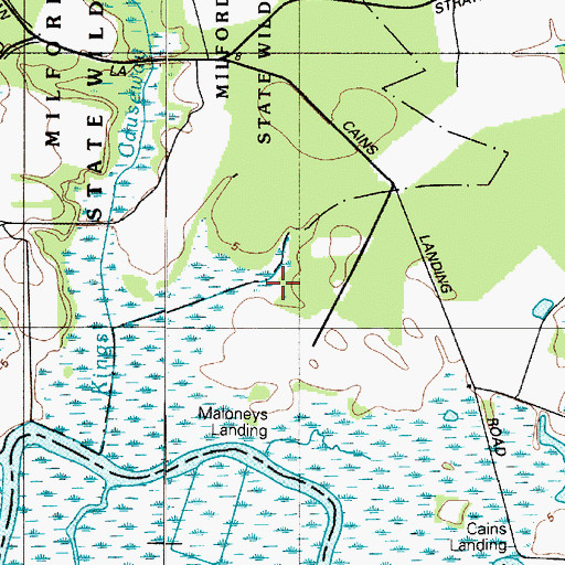 Topographic Map of Milford Neck Wildlife Area, DE