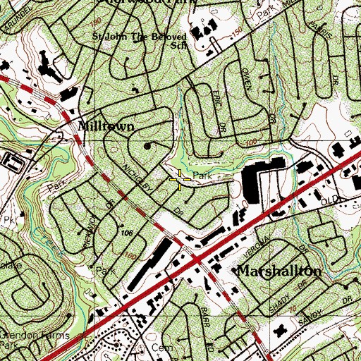 Topographic Map of Limestone Gap, DE