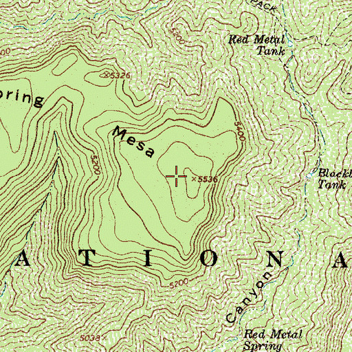 Topographic Map of Bull Spring Mesa, AZ