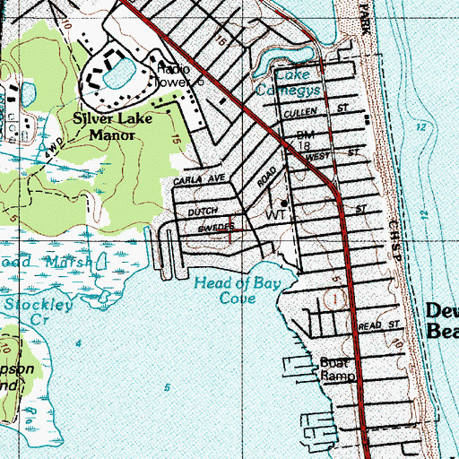 Topographic Map of Seabreeze, DE