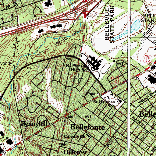 Topographic Map of High Point, DE