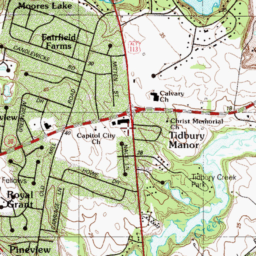 Topographic Map of East Dover Hundred, DE