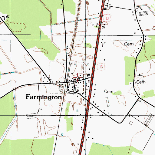 Topographic Map of Farmington-Salem Methodist Episcopal Church, DE