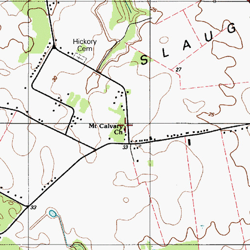 Topographic Map of Mount Calvary Pentecostal Church, DE