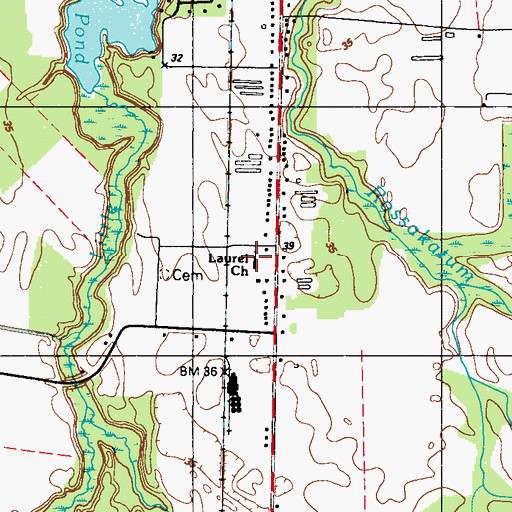 Topographic Map of Laurel Baptist Church, DE