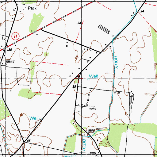 Topographic Map of Horsey Church (historical), DE