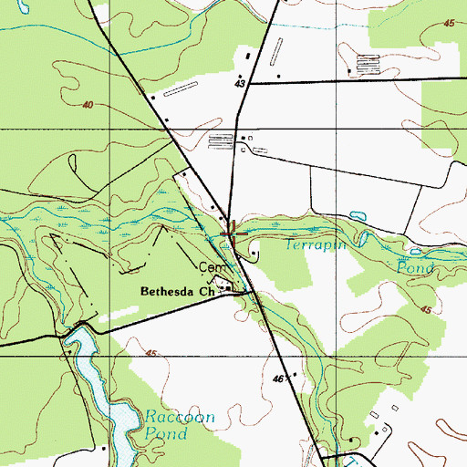 Topographic Map of Terrapin Pond, DE
