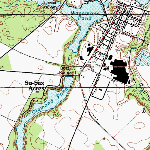 Topographic Map of Diamond Pond Dam (historical), DE