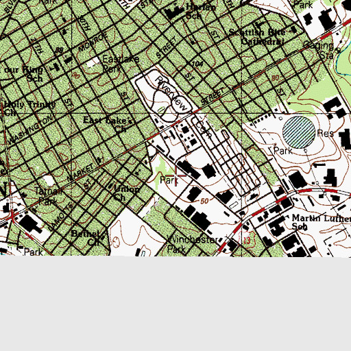 Topographic Map of Speakman Park, DE