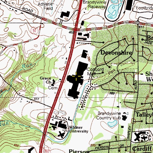 Topographic Map of Concord Mall, DE