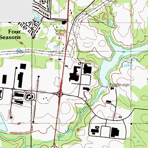Topographic Map of Hodgson Vocational Technical School, DE