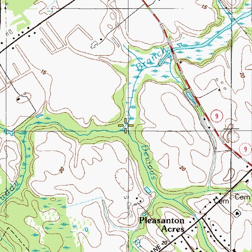 Topographic Map of Devious Branch, DE