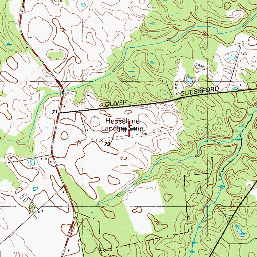 Topographic Map of Hesseltine Landing Strip (historical), DE