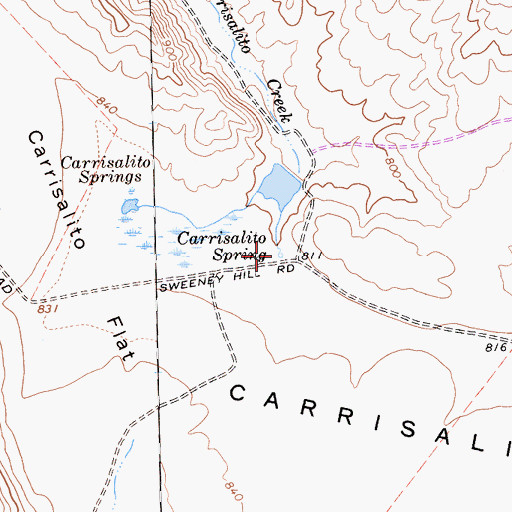 Topographic Map of Carrisalito Spring, CA