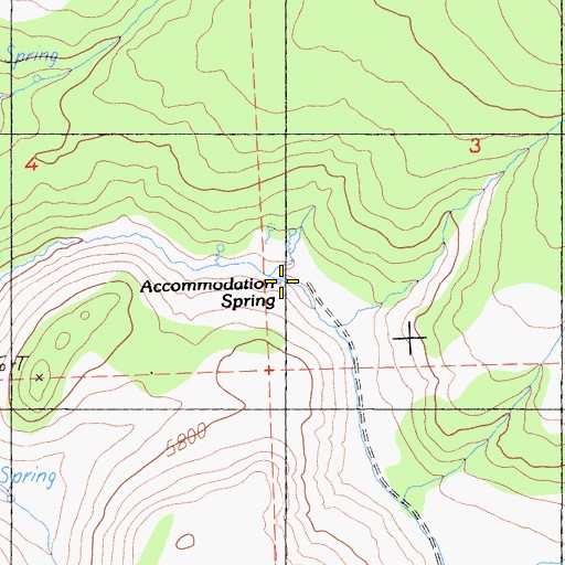 Topographic Map of Accommodation Spring, CA