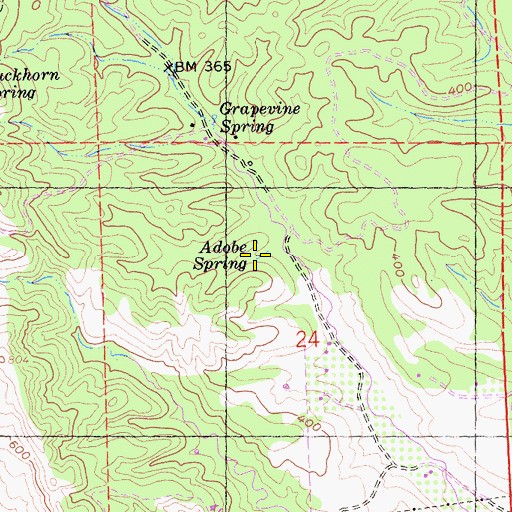 Topographic Map of Adobe Spring, CA