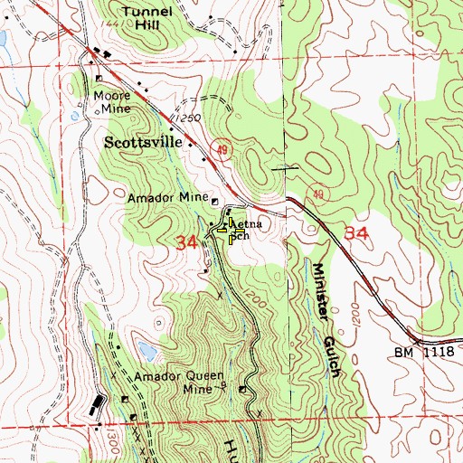 Topographic Map of Aetna School, CA