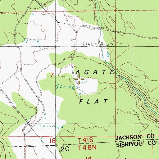 Topographic Map of Agate Flat, OR