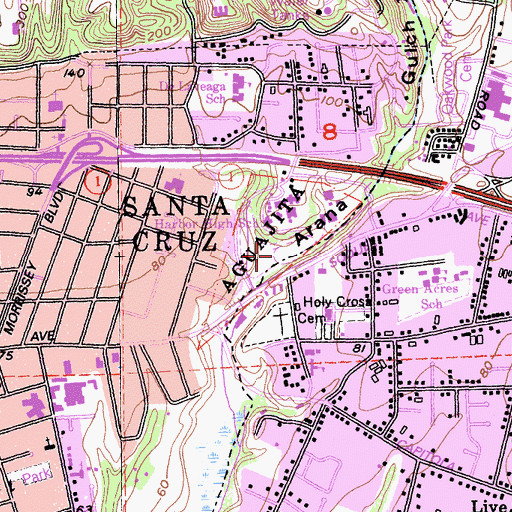 Topographic Map of Aguajita, CA