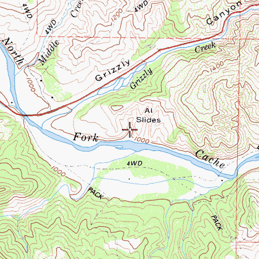 Topographic Map of Al Slides, CA