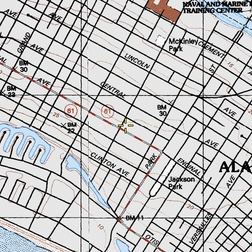Topographic Map of Alameda High School, CA