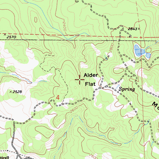 Topographic Map of Alder Flat, CA