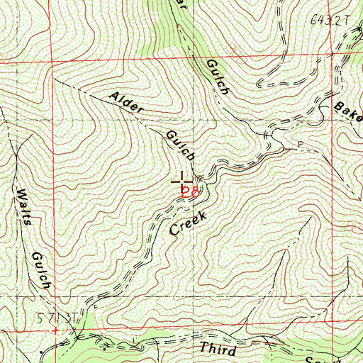 Topographic Map of Alder Gulch, CA