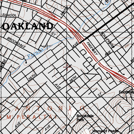 Topographic Map of Allendale Elementary School, CA