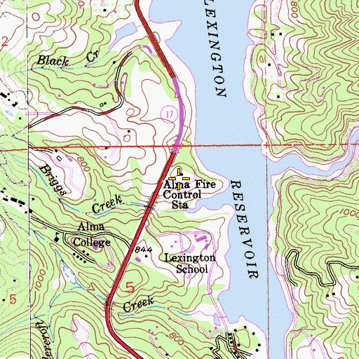 Topographic Map of Department of Forestry and Fire Protection Station 13 Alma, CA