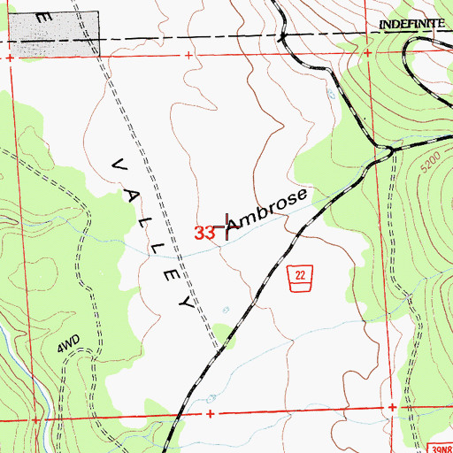 Topographic Map of Ambrose Canyon, CA