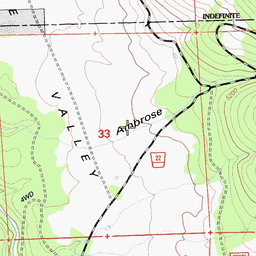 Topographic Map of Ambrose Canyon, CA