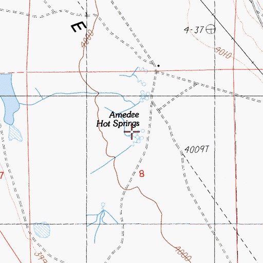 Topographic Map of Amedee Hot Springs, CA
