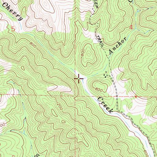 Topographic Map of Anchor Creek, CA
