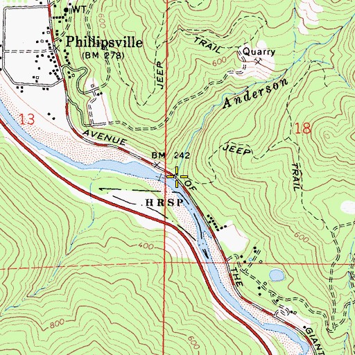 Topographic Map of Anderson Creek, CA