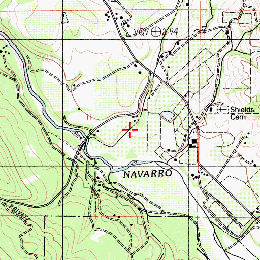 Topographic Map of Anderson Valley, CA