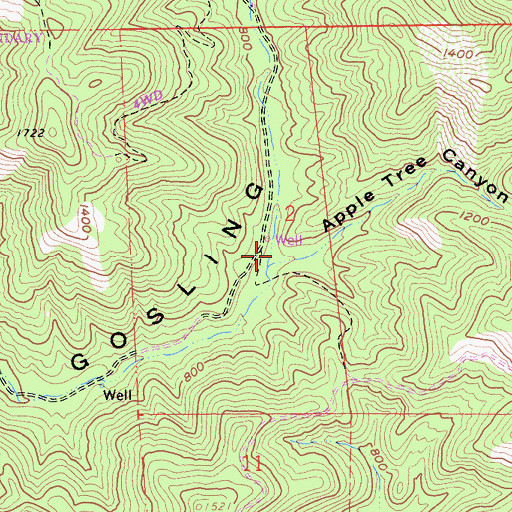 Topographic Map of Apple Tree Canyon, CA