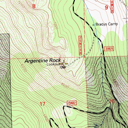 Topographic Map of Argentine Rock, CA