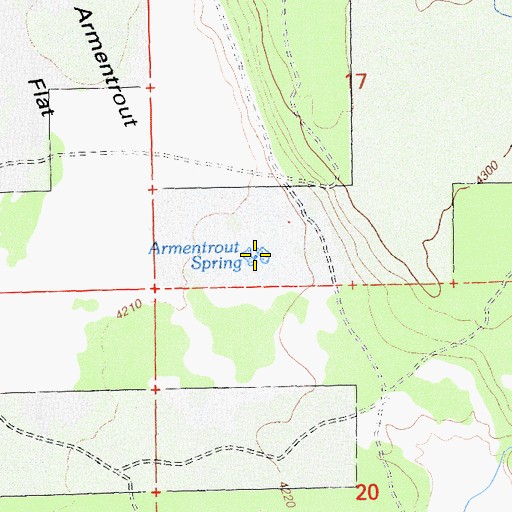 Topographic Map of Armentrout Spring, CA