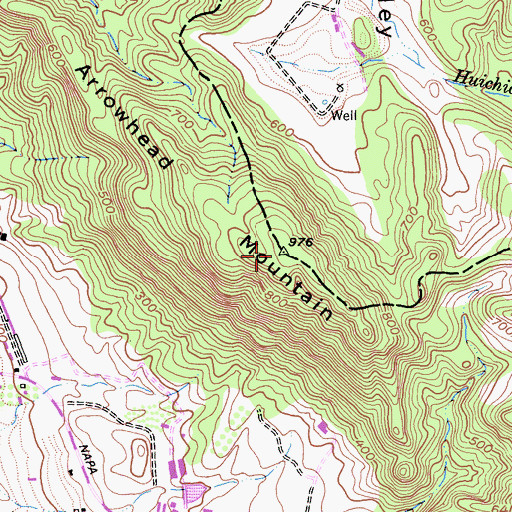 Topographic Map of Arrowhead Mountain, CA