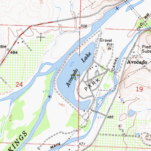 Topographic Map of Avocado Lake, CA