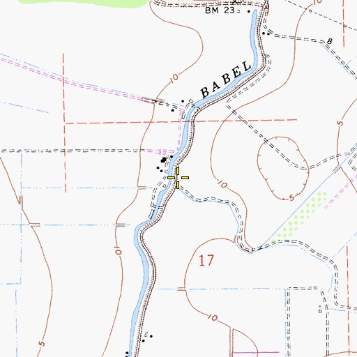 Topographic Map of Babel Slough, CA
