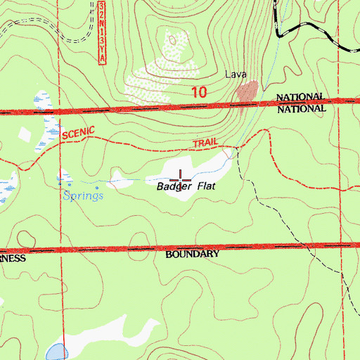 Topographic Map of Badger Flat, CA